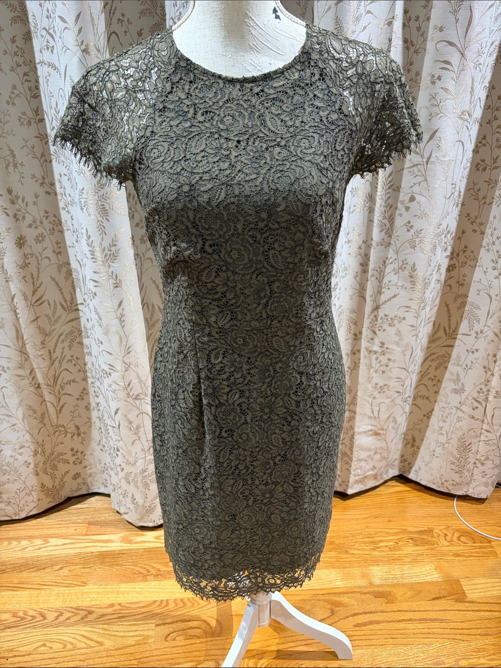 Banana Republic Olive Lace Sheath Dress